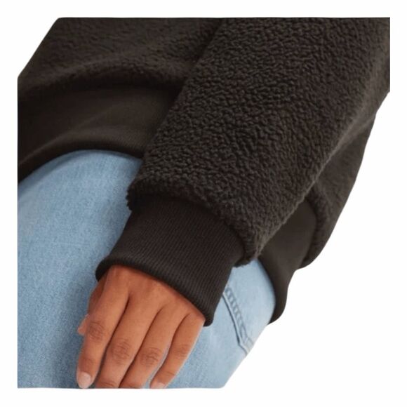 Everlane The ReNew Fleece Oversized Crewneck Sweatshirt Black Fleece Knit XS - Picture 4 of 9